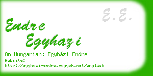 endre egyhazi business card